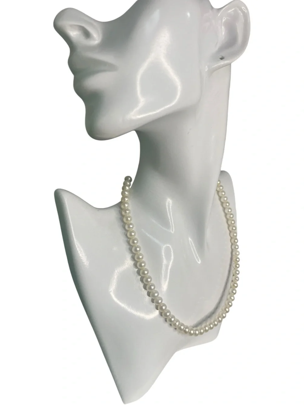 White Freshwater Pearl Necklace with Silver Clasp